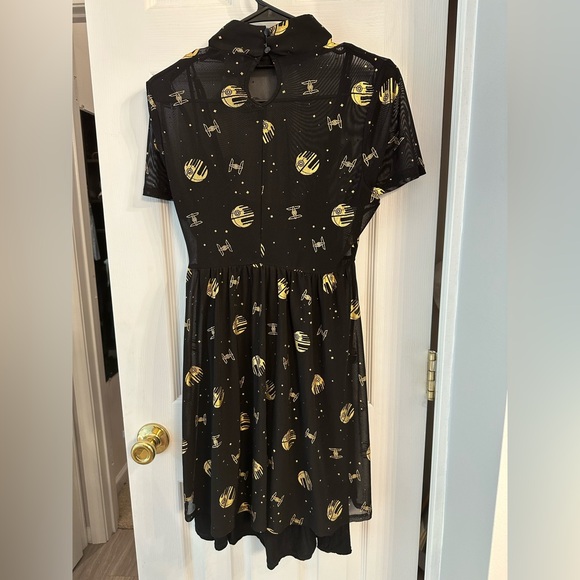 Lucasfilm 50th Anniversary Star Wars Gold & Black Death Star Mock Neck Dress - Picture 6 of 11